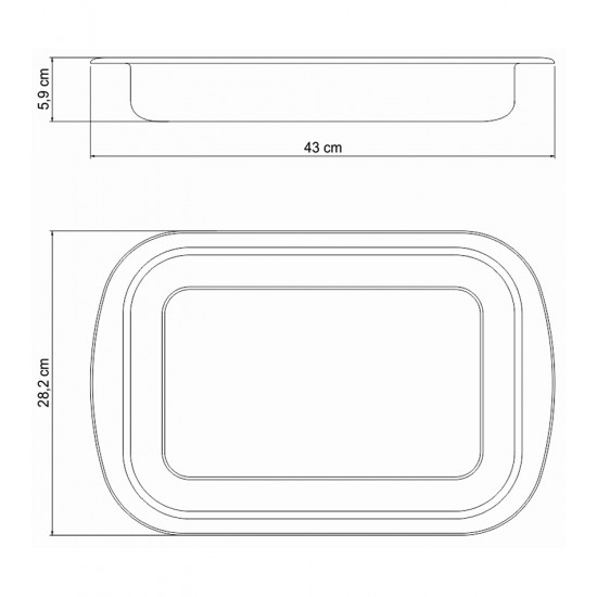Assadeira 43cm Por 28,2cm Por 5,9cm Retangular Cosmos Aço Inox Tramontina